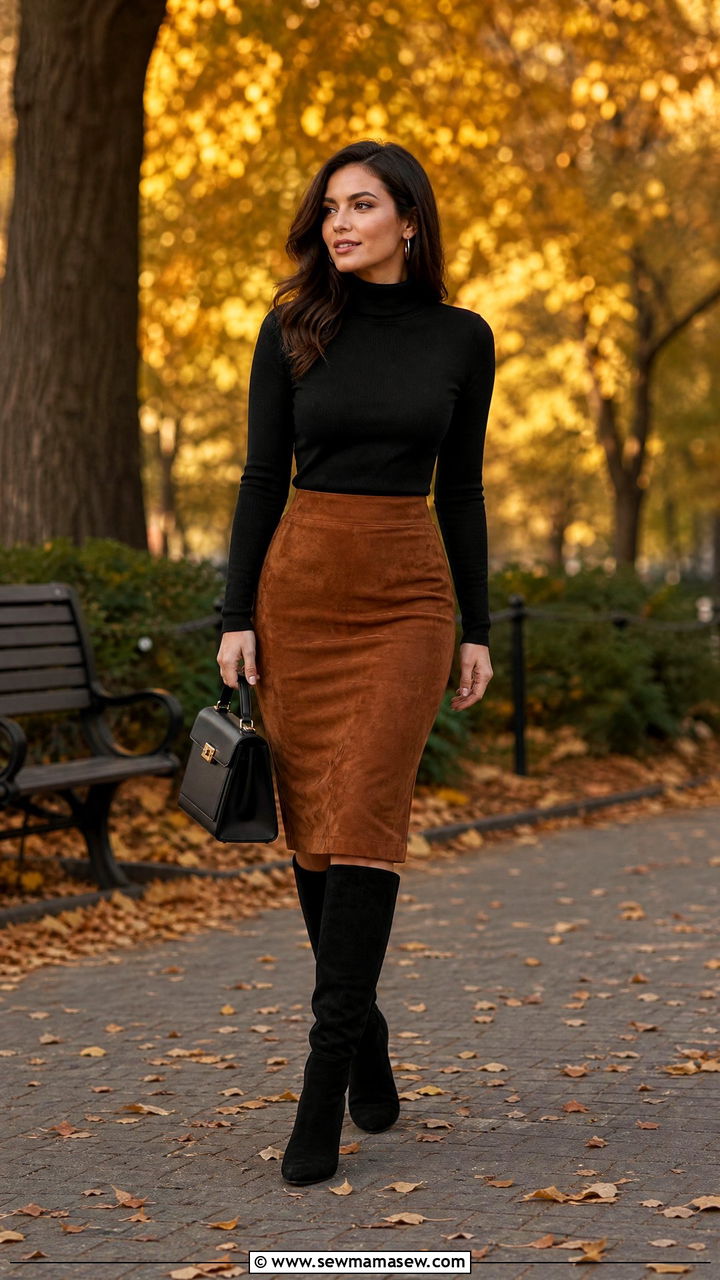 Suede Pencil Skirt Outfit - 25 How to style a pencil skirt