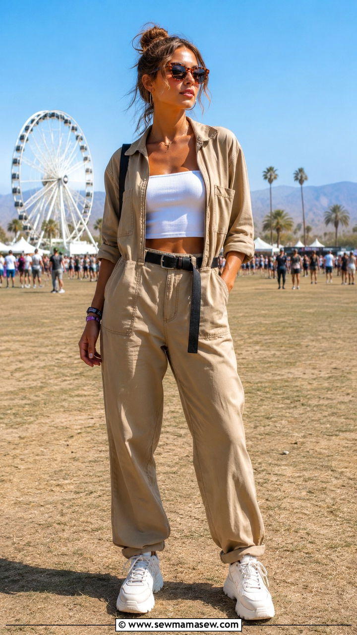Suede Skirt and Knit Tank Top - 20 Coachella outfits aesthetic
