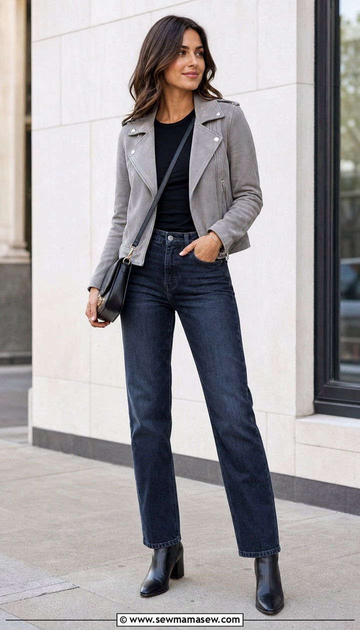 Suede moto jacket spring outfit - 25 Spring suede outfits