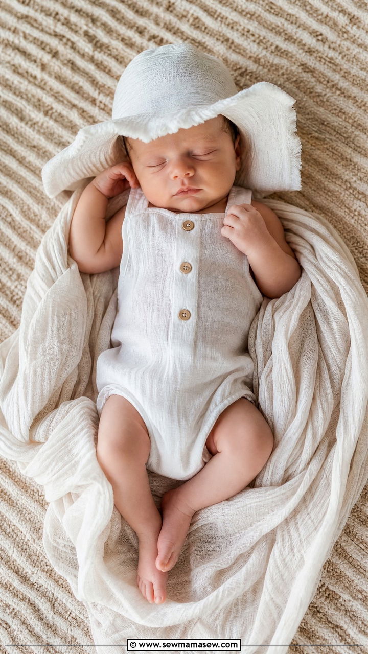 Summer light fabric newborn outfit beachy - 25 Newborn photoshoot outfit ideas