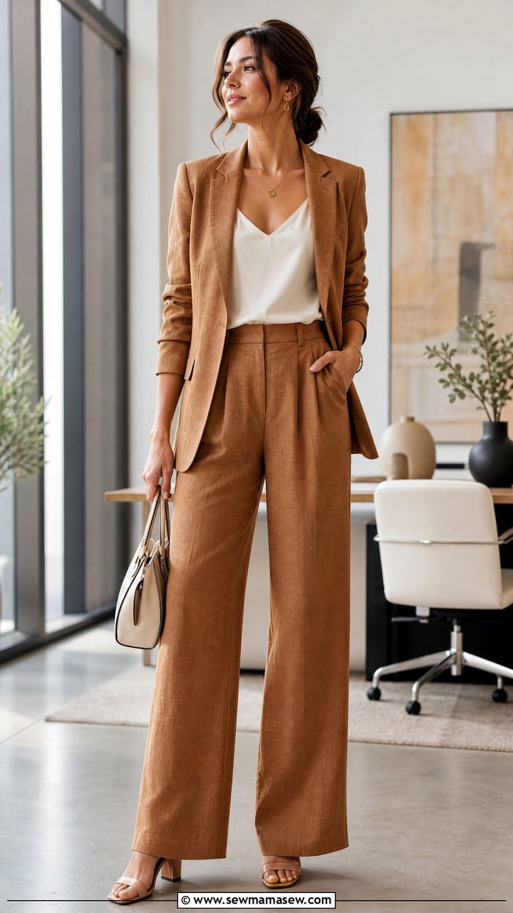 Summer wide leg trouser suit outfit - 30 Summer go to outfit formulas