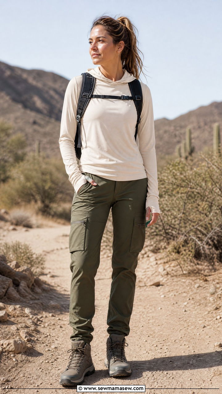Sun Hoodie and Cargo Pants Outfit - 30 Hiking outfit ideas summer