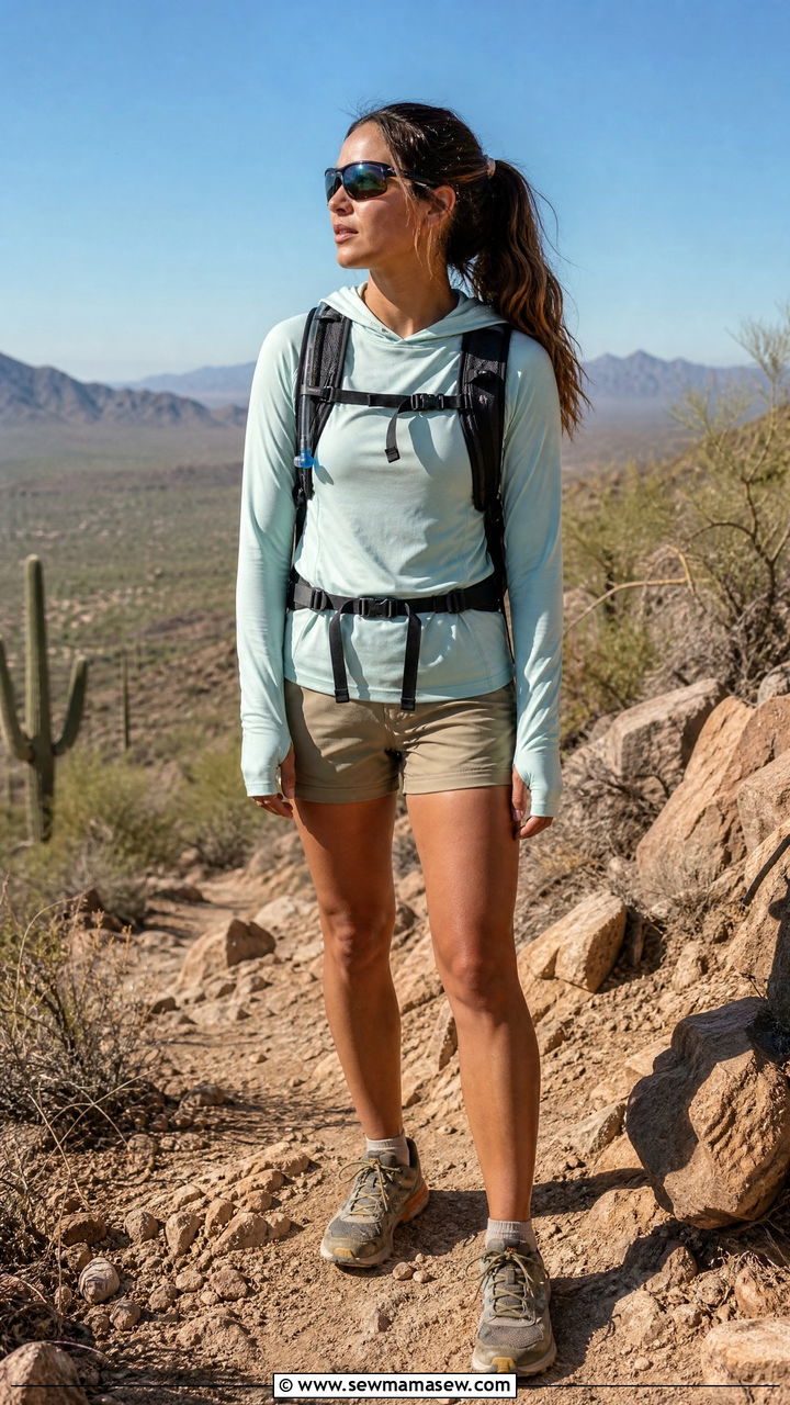 Sun Hoodie and Trail Shorts - 30 Summer hiking outfits
