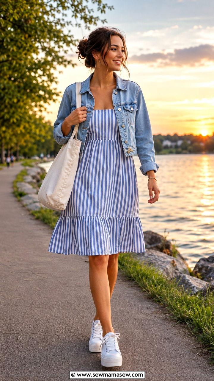 Sundress with denim jacket - 30 How to style a sundress