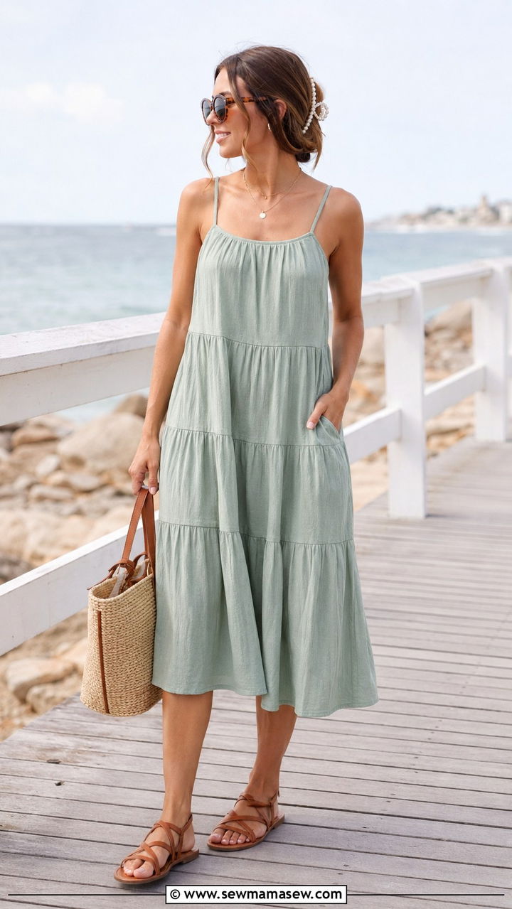 Sundress with strappy flat sandals - 30 How to style a sundress