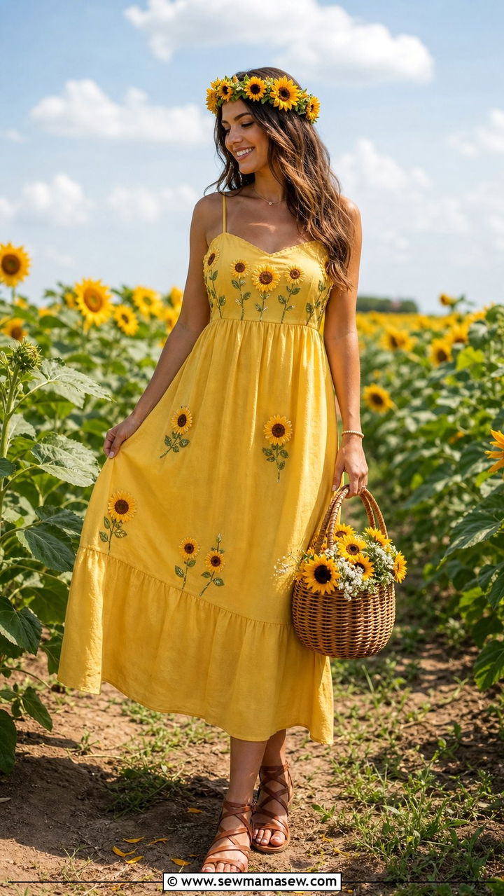 Sunflower Fairycore Sundress Outfit - 25 summer fairycore outfits