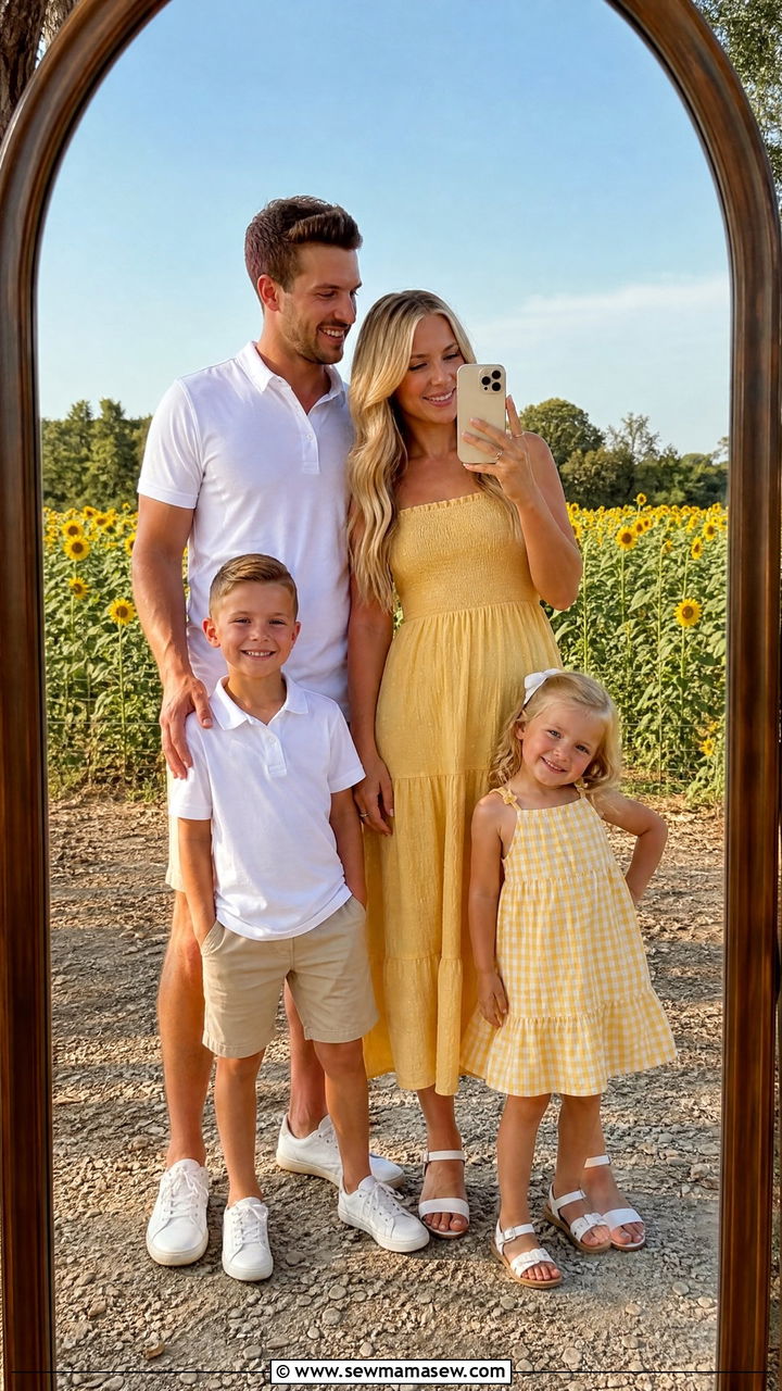 Sunny Yellow And White Family Photo Outfits - 30 casual family photo outfits
