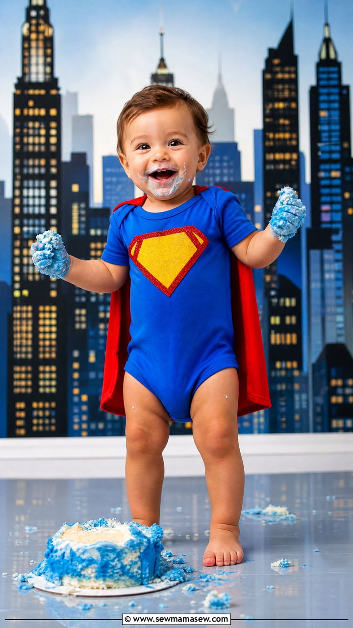 Superhero Romper Cake Smash Outfit - 25 Cake smash outfit ideas