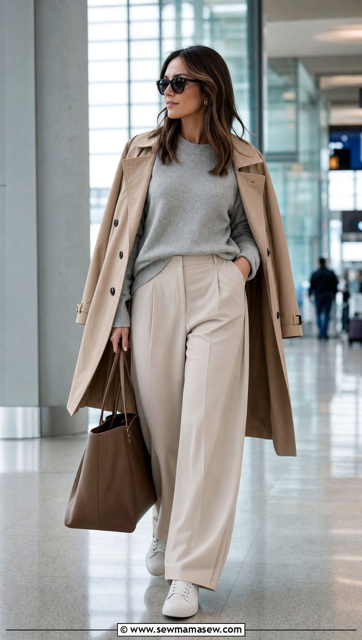 Sweater And Trousers Travel Outfit Spring - 25 Spring 10 piece capsule wardrobe