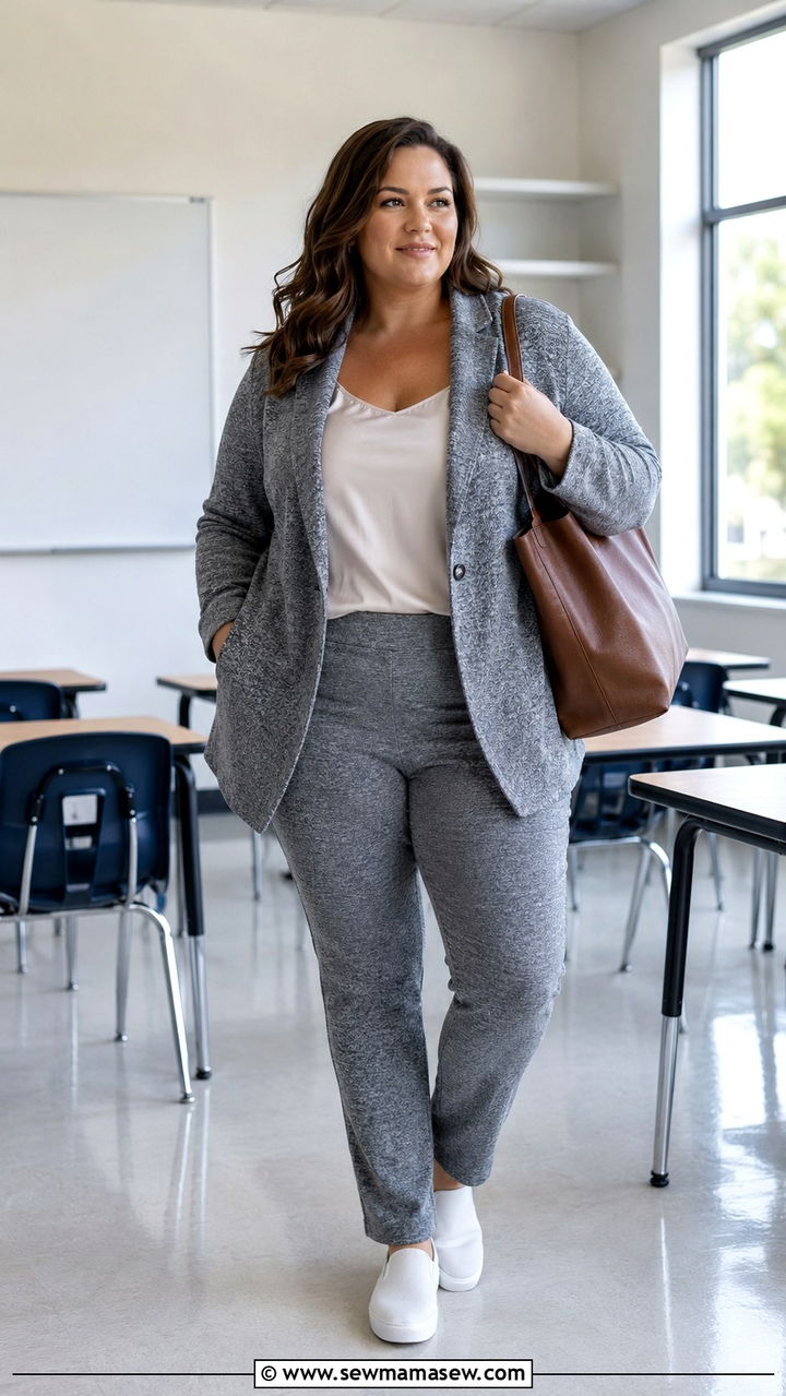 Sweater Blazer and Stretch Trousers Teacher - 30 Teacher outfits plus size