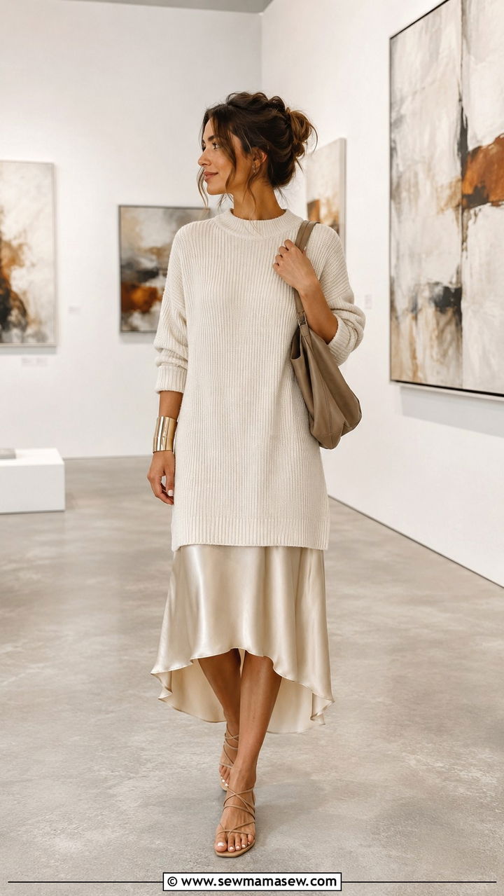 Sweater Dress Layered Over A Slip Dress - 30 How to style a sweater dress in summer