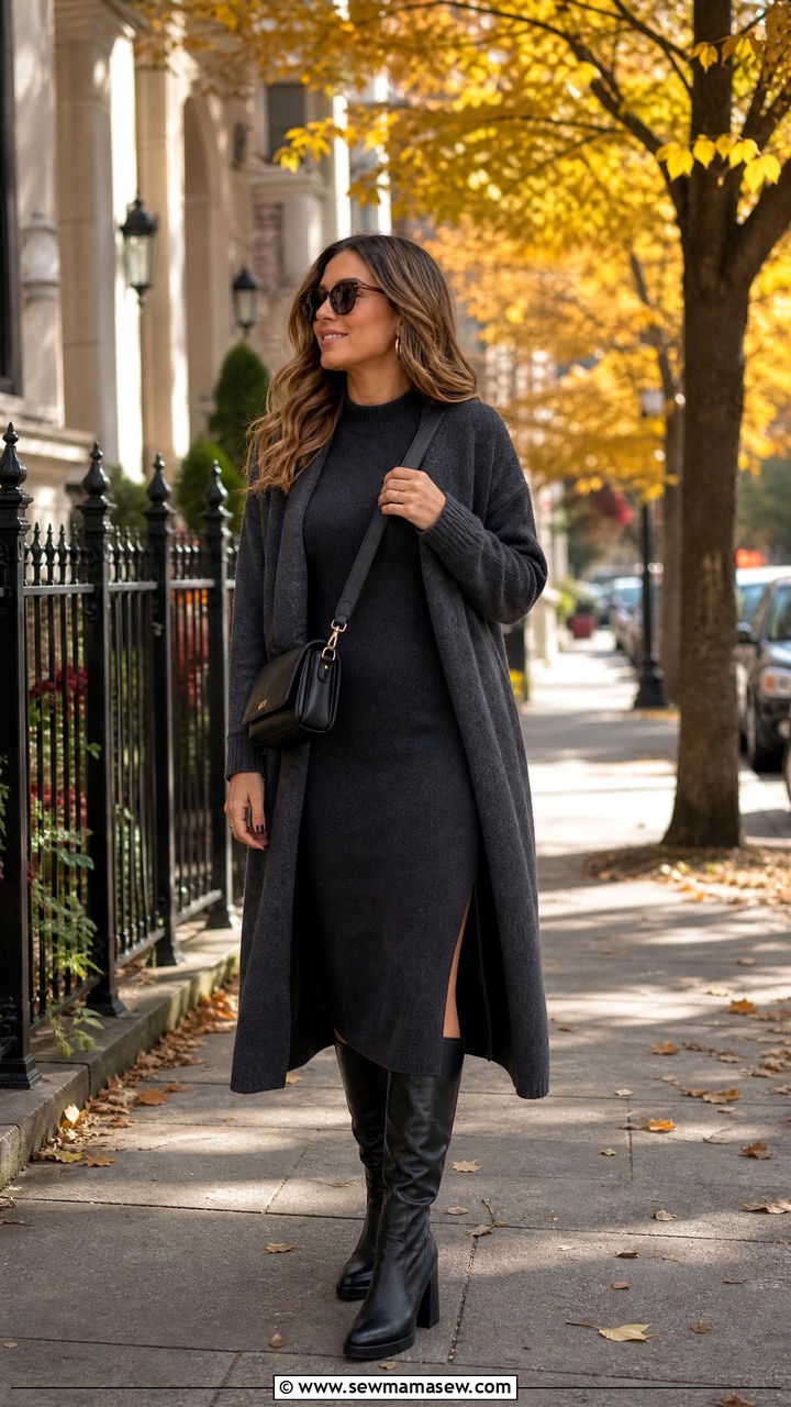 Sweater Dress With Knee High Boots - 25 Business casual outfits with dress
