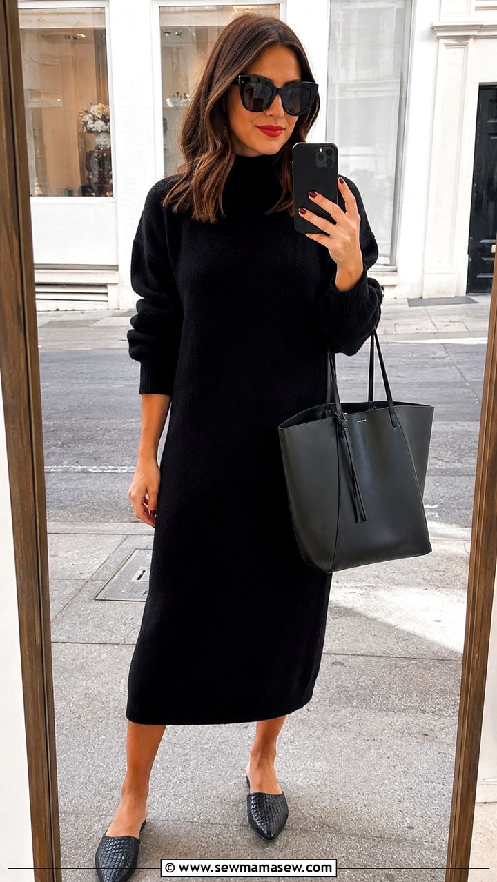 Sweater Dress With Oversized Sunglasses - 30 Sweater dress outfit ideas for summer
