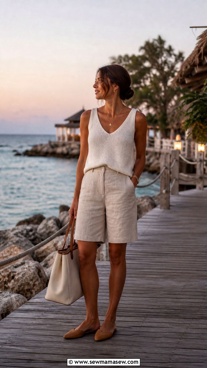 Sweater Tank With Linen Bermuda Shorts - 40 What to wear in Jamaica