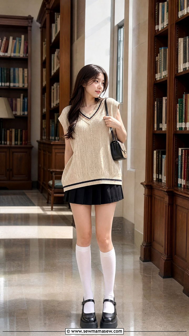 Sweater Vest Mini Skirt College Outfit - 30 College outfit ideas casual 2026