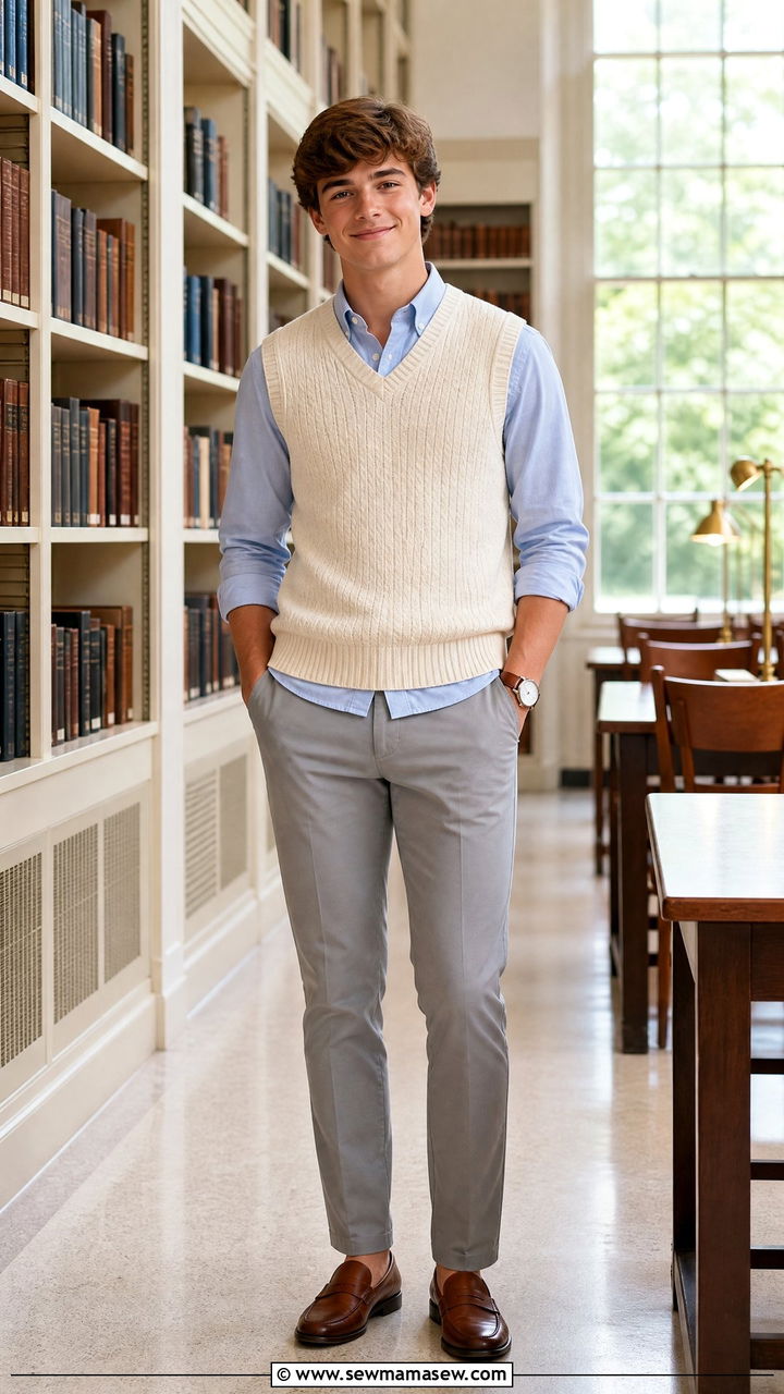 Sweater Vest Over Collared Shirt - 20 5th grade graduation outfit ideas