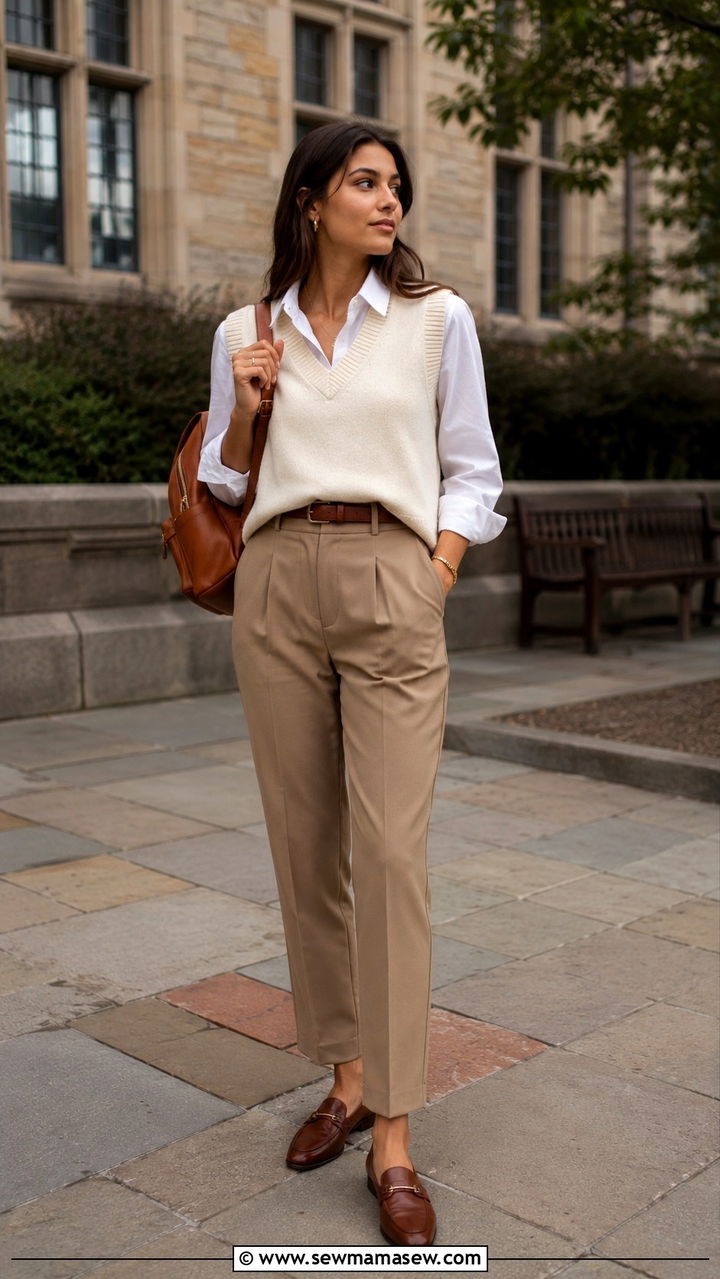 Sweater Vest White Button Down Old Money - 30 old money outfits aesthetic
