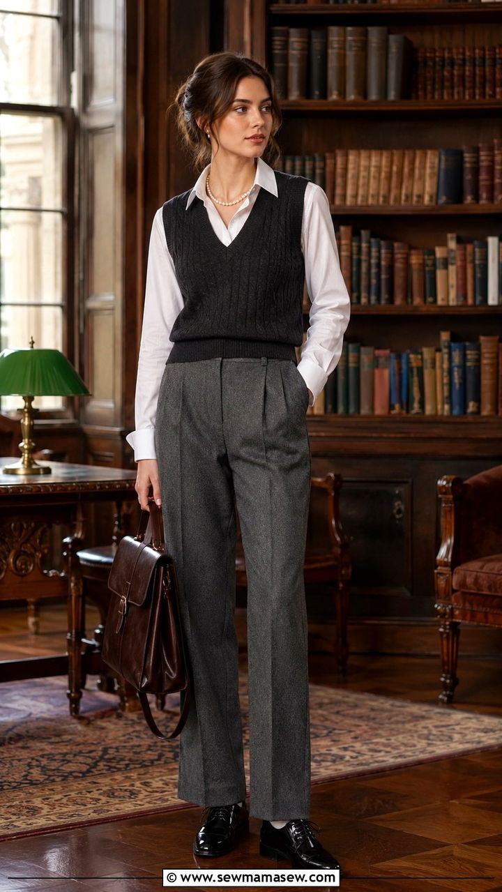 Sweater Vest White Shirt Pearl Strand Old Money - 25 Old money outfit ideas with pearls