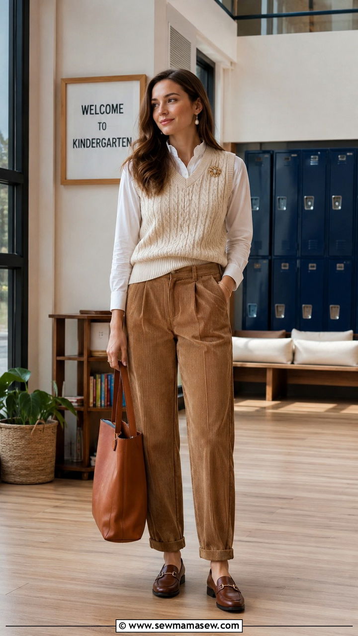 Sweater Vest With Corduroy Pants Kindergarten - 30 Kindergarten teacher outfit ideas