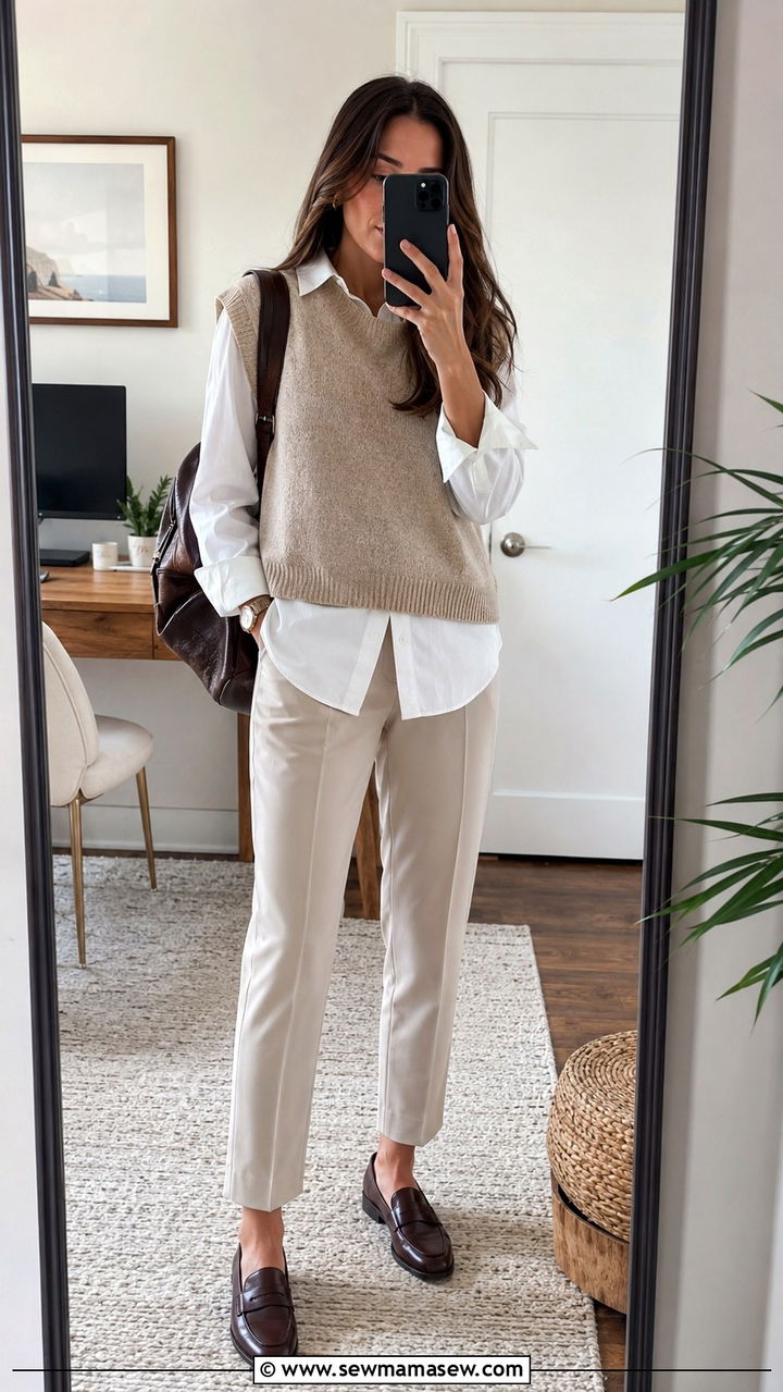 Sweater Vest and Button Down Outfit - 30 Developer outfit ideas