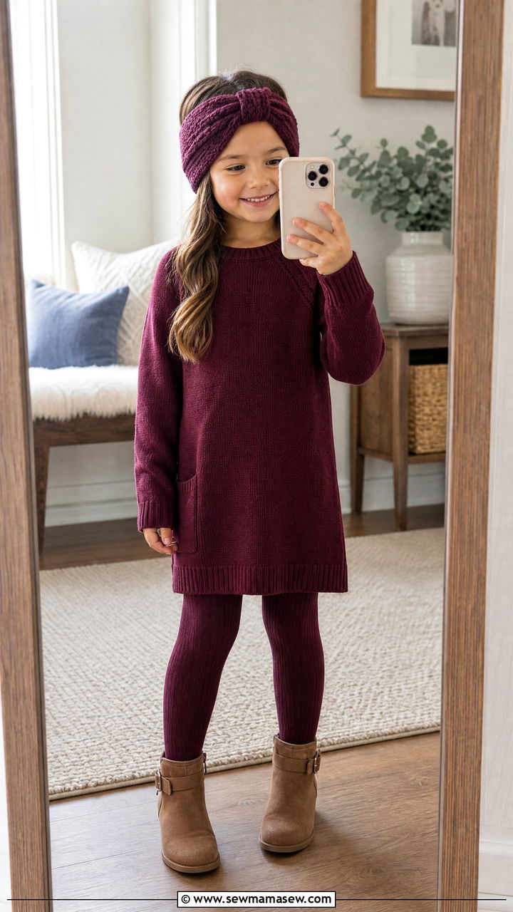 Sweater dress tights preschool outfit - 30 Preschool outfit ideas