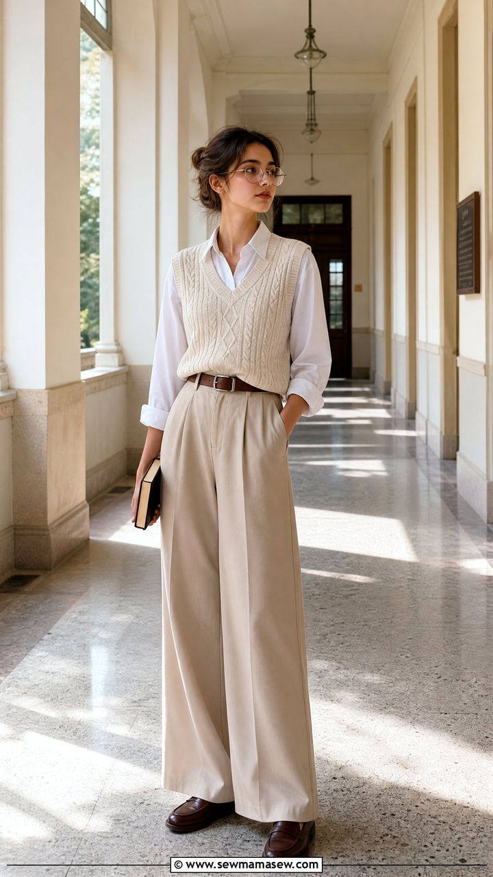 Sweater vest and collared shirt light academia outfit - 25 Light academia outfit ideas 2026