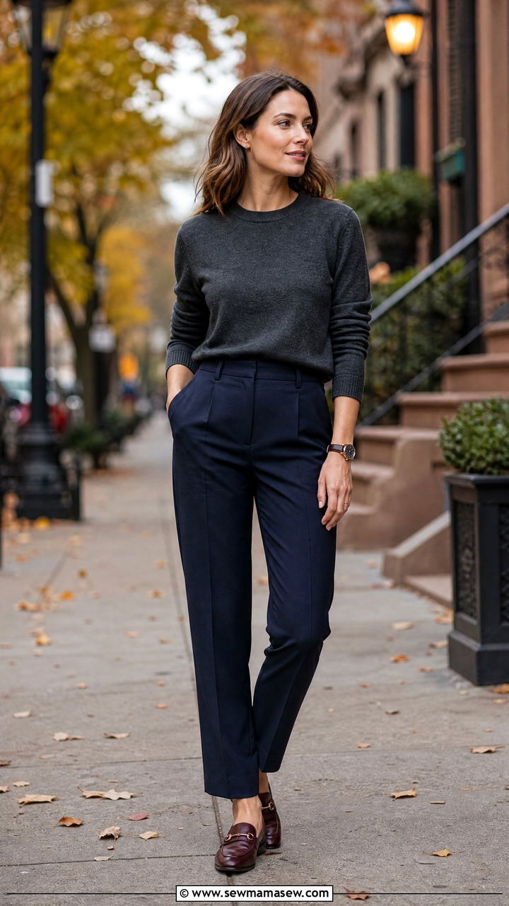 Sweater with Tailored Slacks Interview Outfit - 30 cute job interview outfits