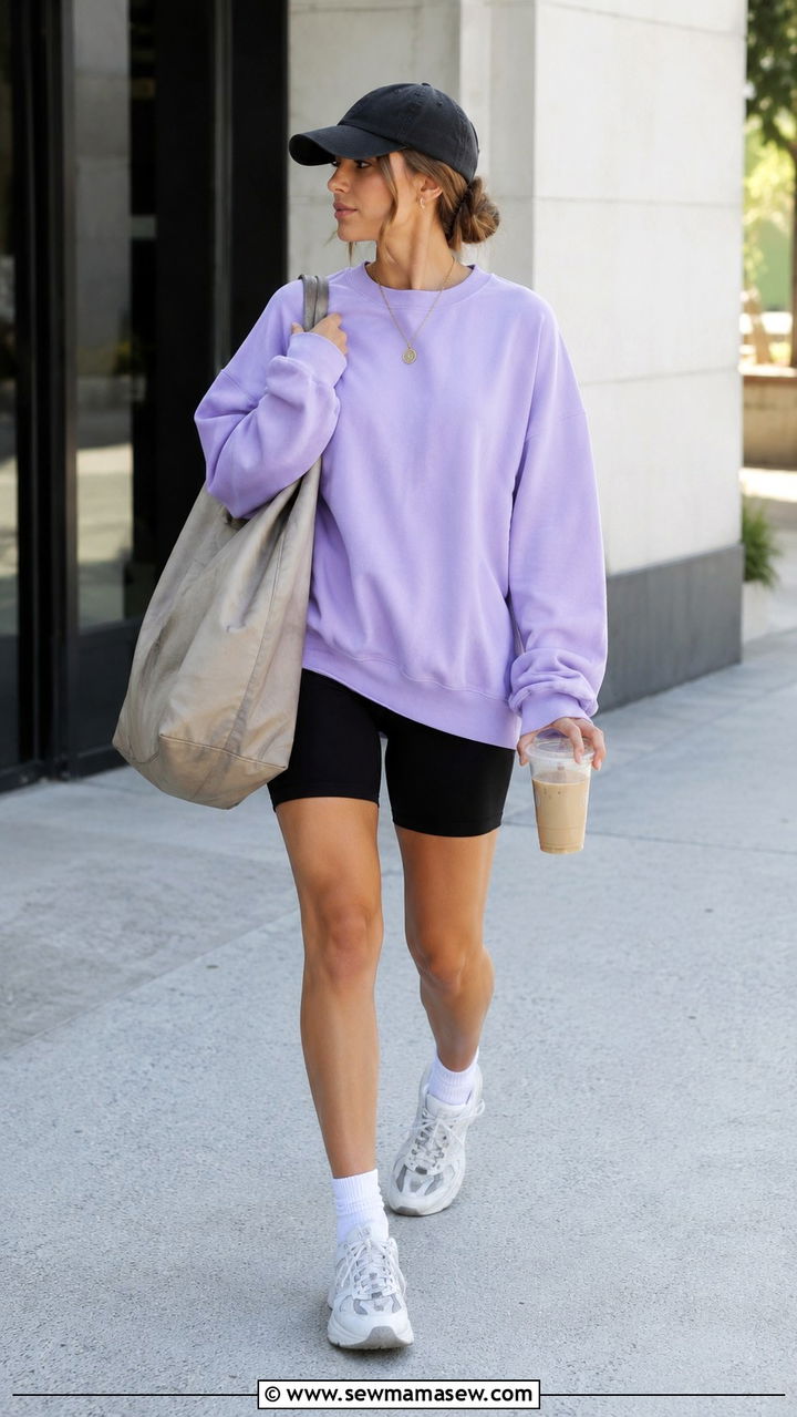 Sweatshirt With Oversized Tote Bag Spring Casual Outfit - 30 spring outfits with tote bag