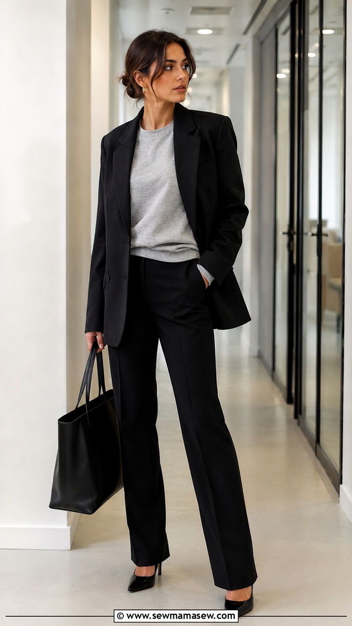 Sweatshirt and Blazer Outfit - 30 How to style a sweatshirt