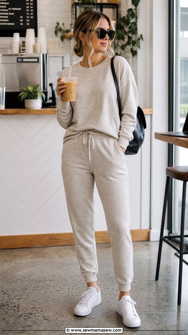 Sweatshirt with joggers summer outfit - 30 Summer outfits with sweatshirt
