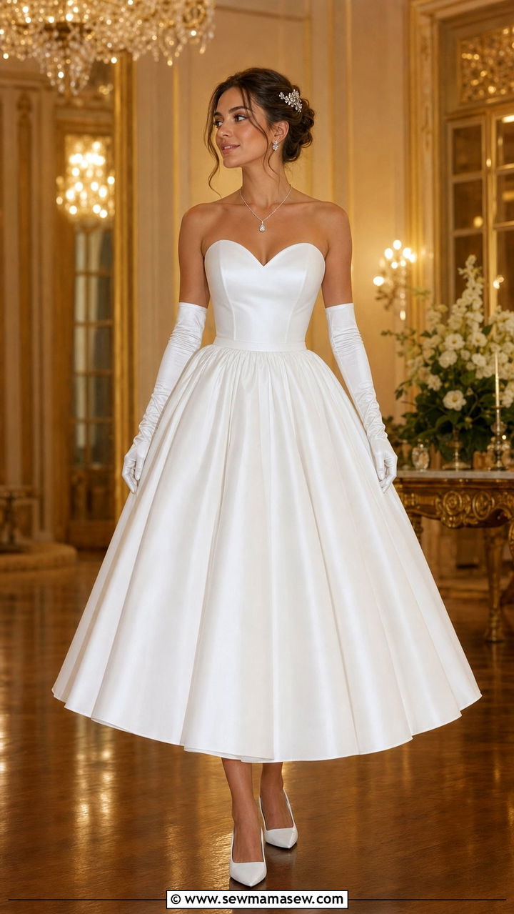 Sweetheart Neckline Ball Gown with Opera Gloves - 25 Debutante ball outfit ideas