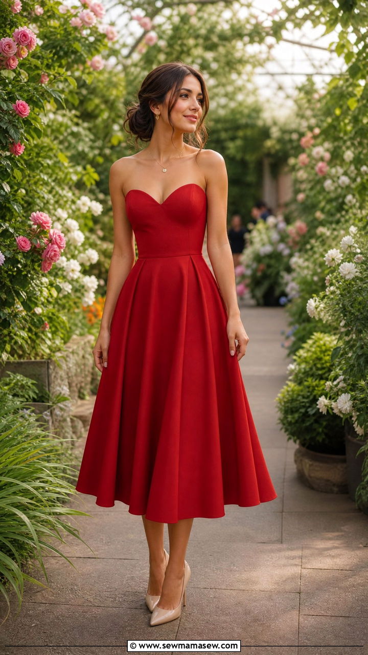 Sweetheart neckline fit and flare dress - 25 Flattering outfits for small bust