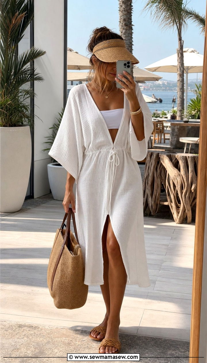 Swim Cover Up as Daywear Summer Outfit - 25 Summer outfits for 80-90 degree weather