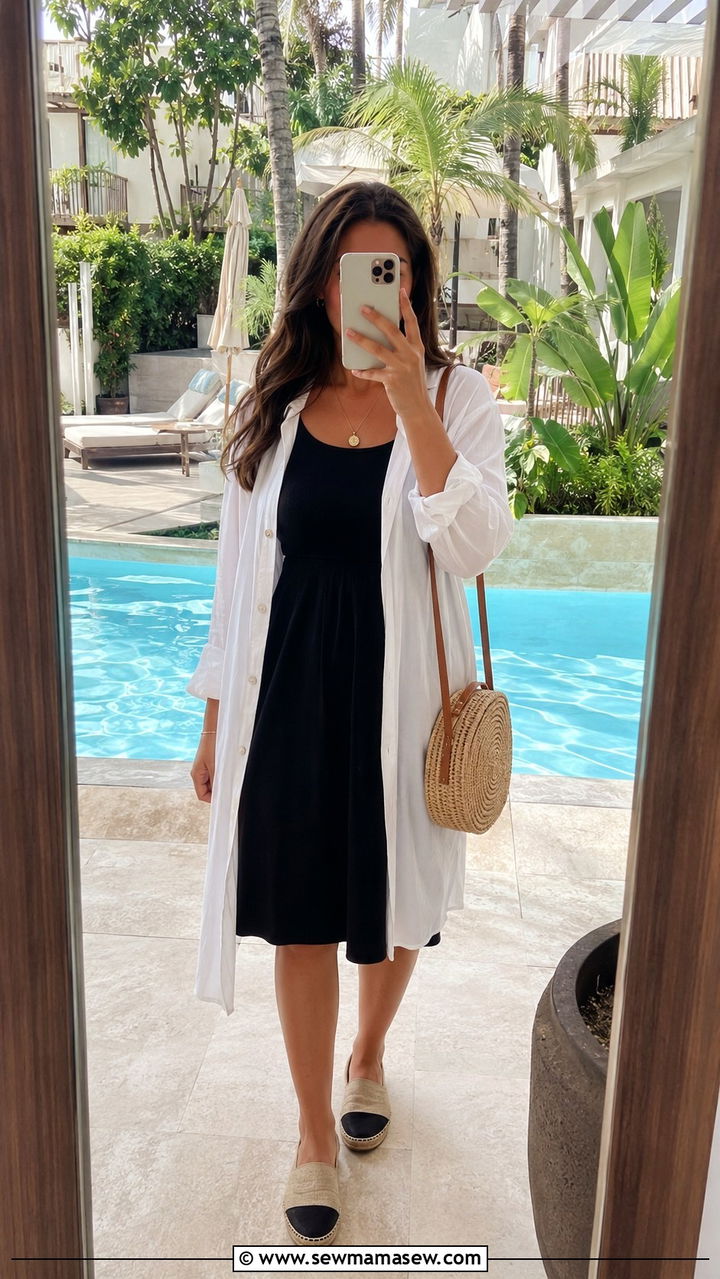 Swim Dress With Button Front Cover Up - 25 Modest outfit ideas for pool