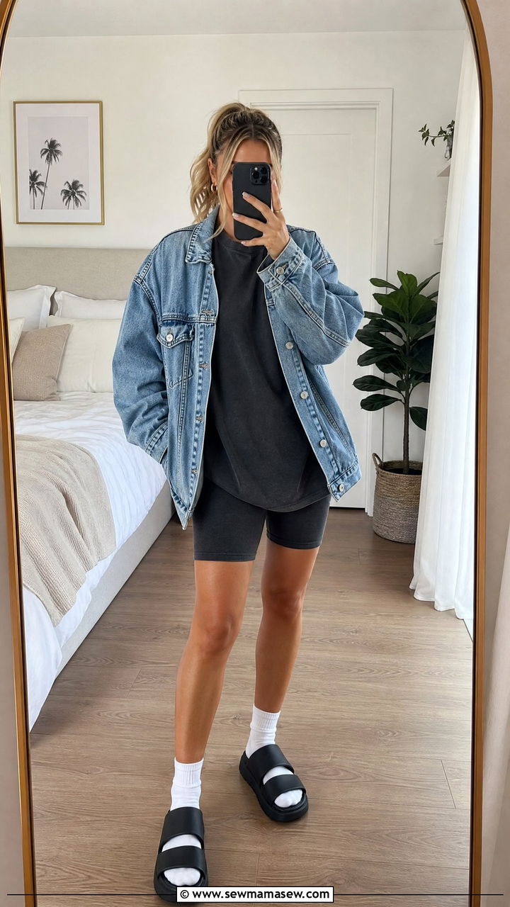 T Shirt And Biker Short Lounge Co Ord Set - 25 Loungewear co-ord set outfit ideas