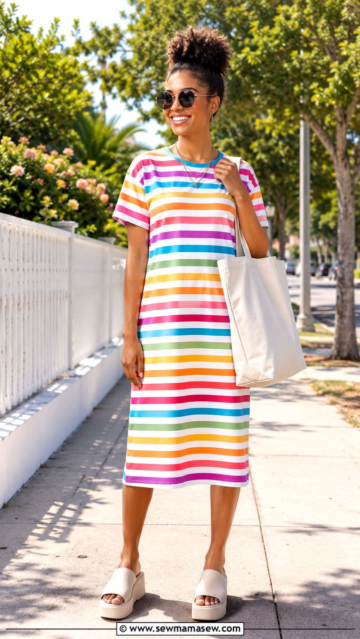 T shirt dress and platform sandals outfit - 30 Last day of school outfit ideas