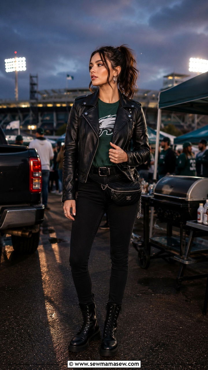 Tailgate outfit with jeans and denim jacket - 30 Tailgate outfit ideas with jeans