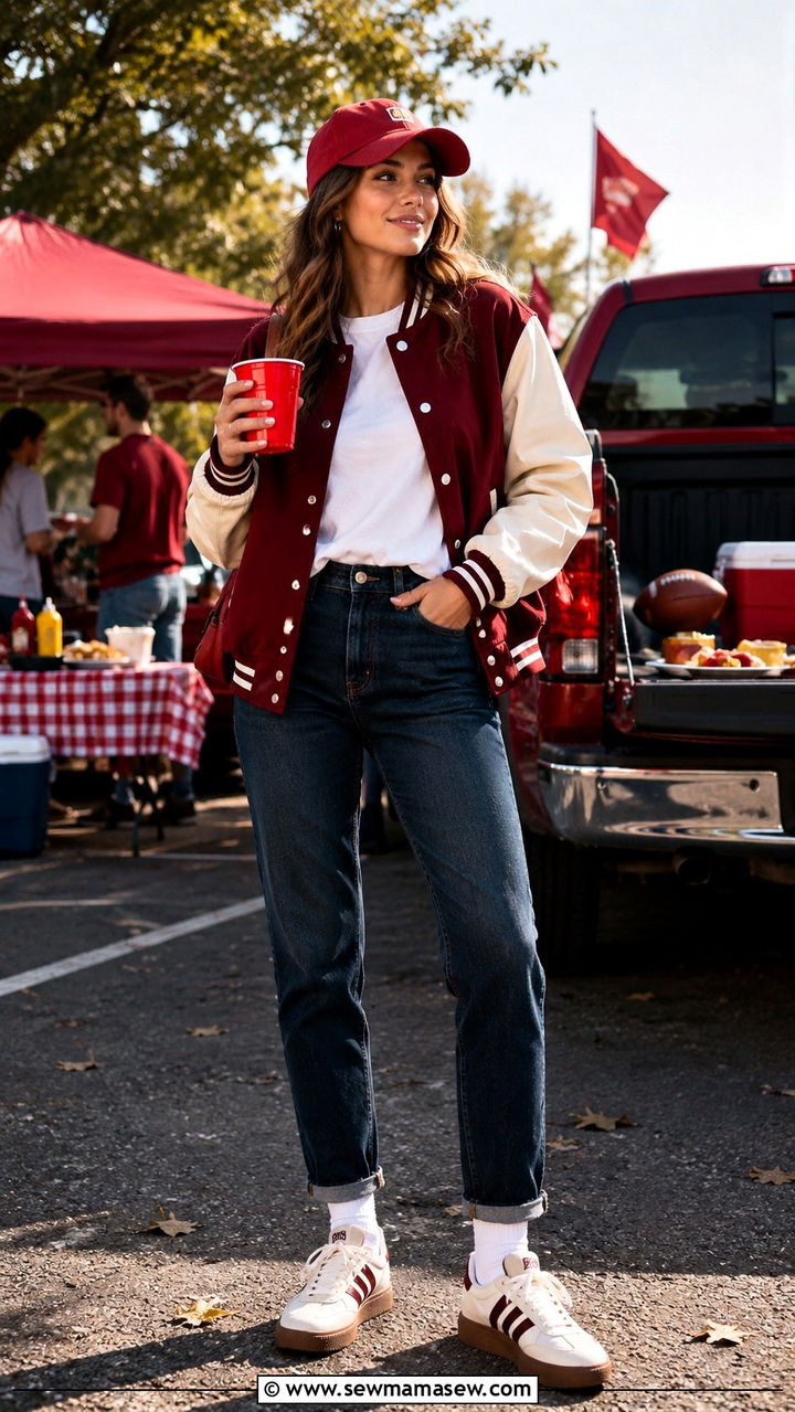 Tailgate outfit with jeans and vintage graphic tee - 30 Tailgate outfit ideas with jeans
