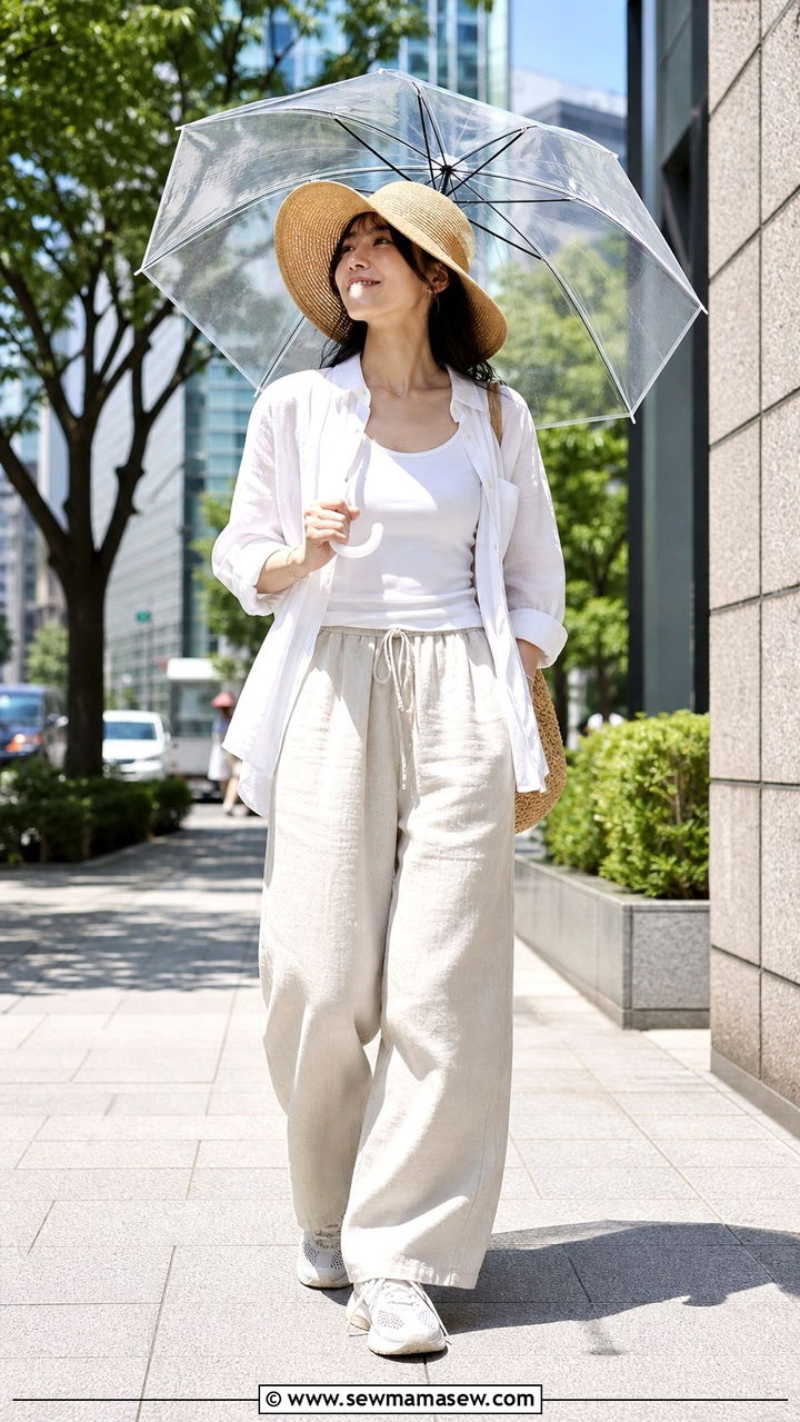 Tailored Bermuda shorts and poplin top for hot afternoons - 40 What to wear in Tokyo