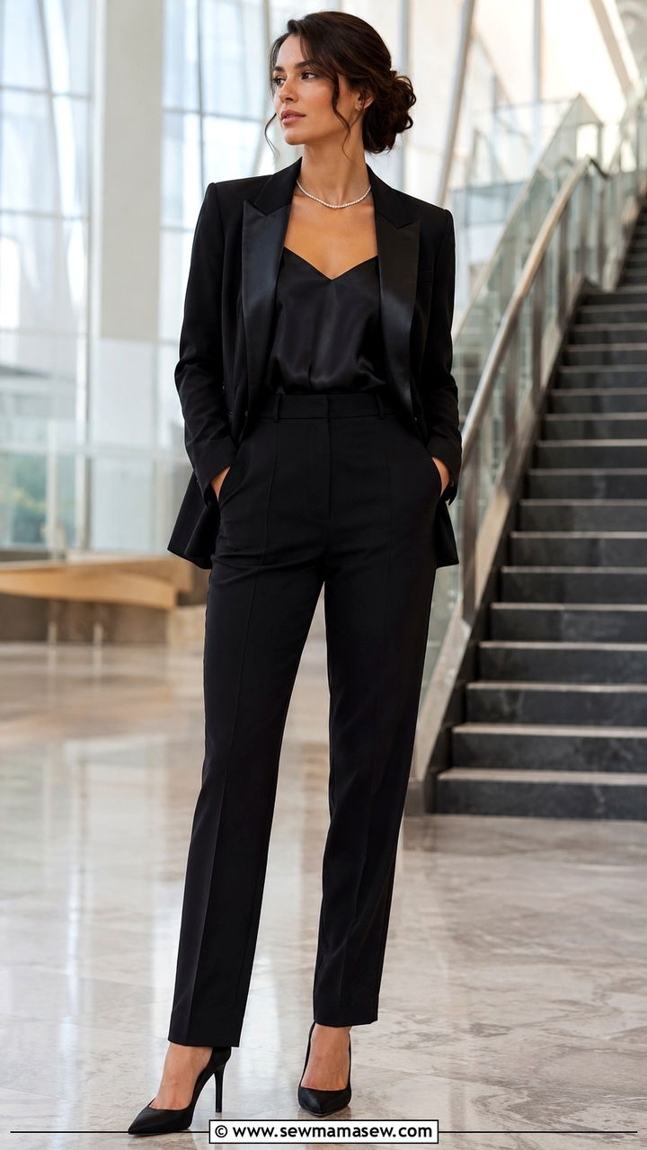 Tailored Black Tuxedo Suit With Satin Lapels - 30 Opera outfit ideas