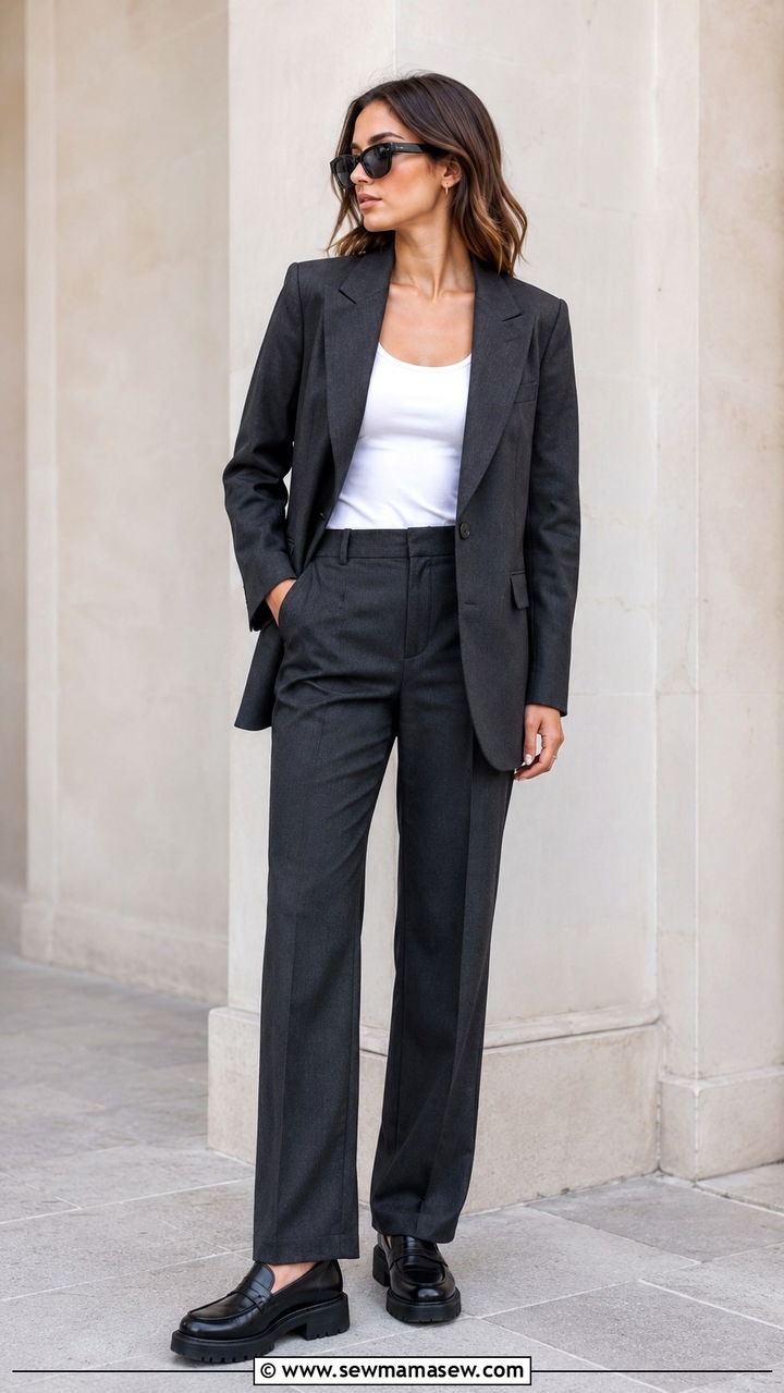Tailored Blazer With Matching Trousers - 25 Androgynous outfit ideas