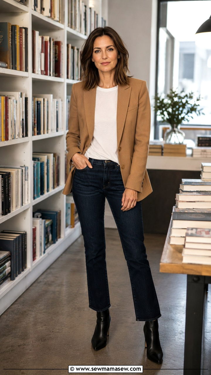 Tailored Blazer and Dark Jeans - 20 Author photo outfit ideas
