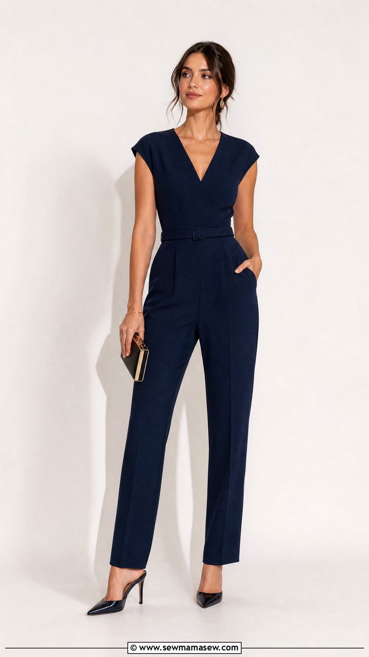 Tailored Jumpsuit With Belt And Heels - 25 Outfits that make you look taller