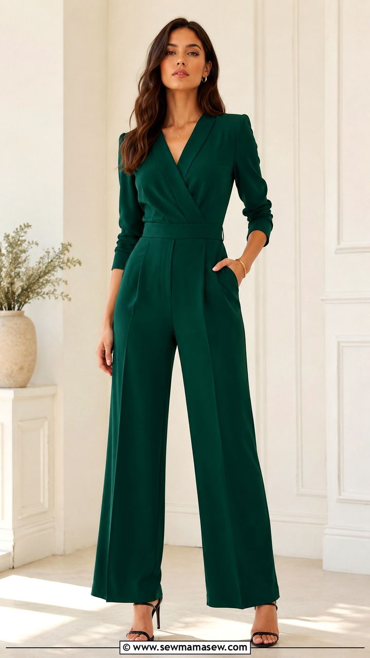 Tailored Jumpsuit With Heeled Sandals - 30 classy outfits for tall women