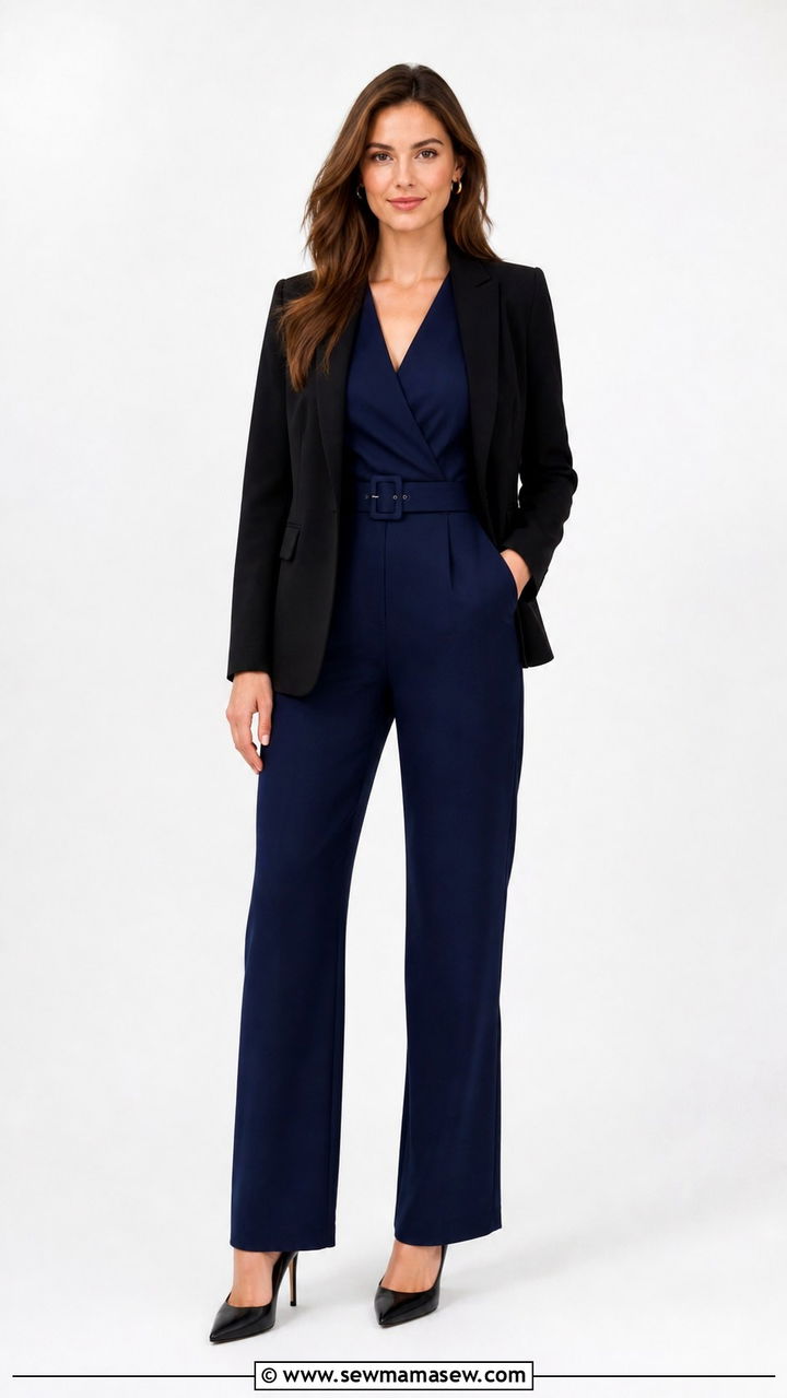 Tailored Jumpsuit with a Blazer and Pointed Pumps - 40 Job interview outfit ideas