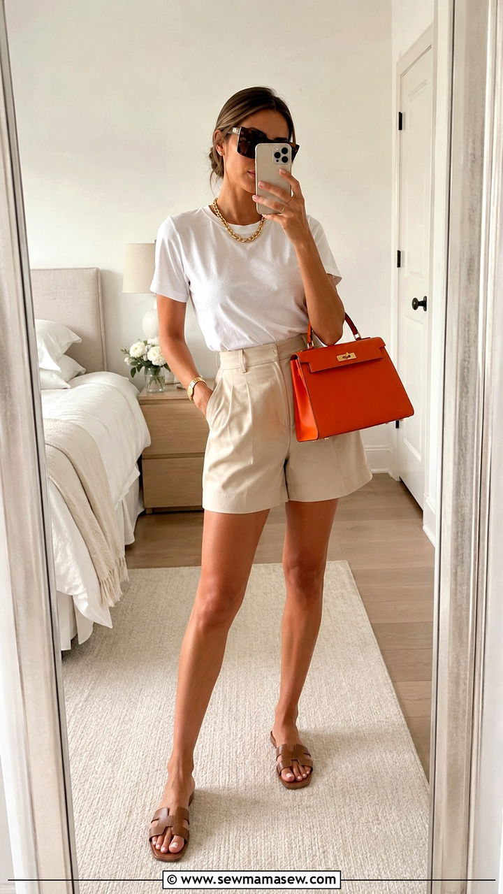 Tailored Shorts With Statement Accessories - 30 Tailored shorts outfit ideas