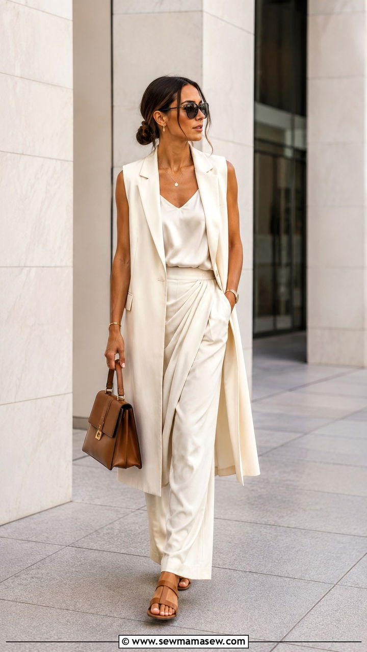 Tailored Sleeveless Vest and Matching Trousers Spring 2026 - 30 Spring quiet luxury outfits 2026