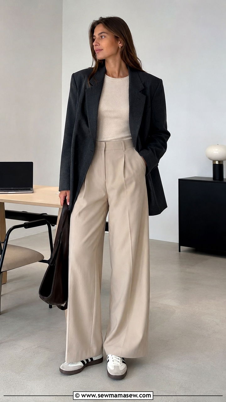 Tailored Trousers And Blazer With Adidas Samba - 20 How to style Adidas Samba