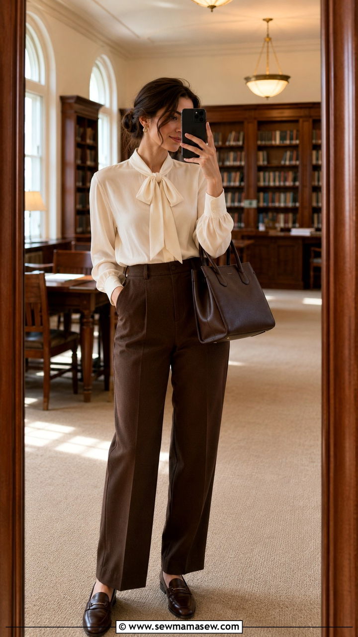 Tailored Trousers And Blouse Graduation Outfit - 25 seasonal graduation outfit ideas
