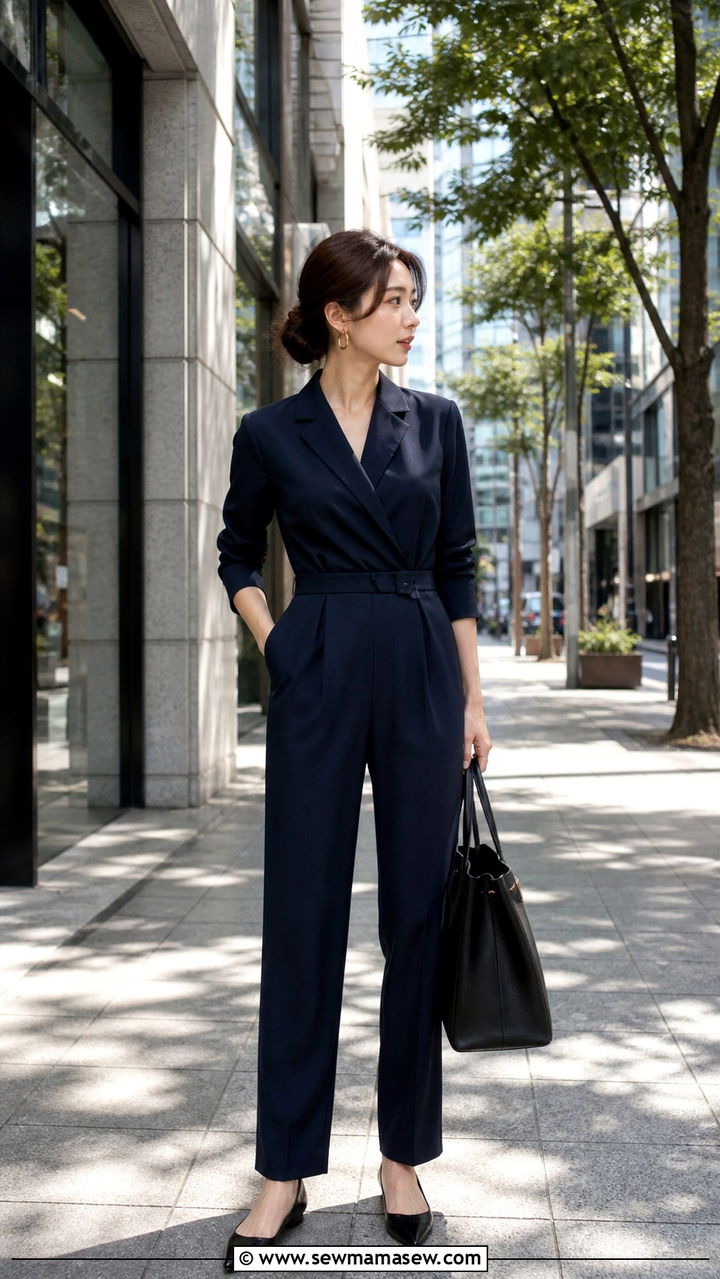 Tailored jumpsuit and structured tote for Ginza shopping - 40 What to wear in Tokyo